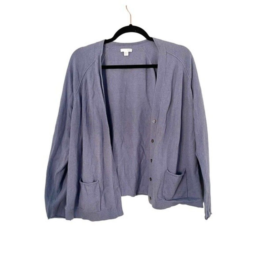 J.Jill cardigan womens dusty blue cotton/cashmere cardigan large